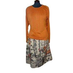 Anthropologie Vineet Bahl Devi Boho Embroidered Tie Waist Midi Skirt Out…